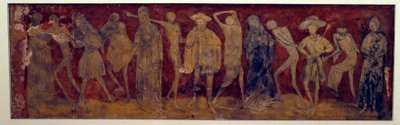 Wydanie fresku „La Danse macabre” przez starożytne opactwo La Chaise-Dieu (Chaise Dieu) wykonane przez Louisa Ypermana (1856 ok.?) 1894. Paryż, Muzeum Zabytków angielski autorstwa (after) French School