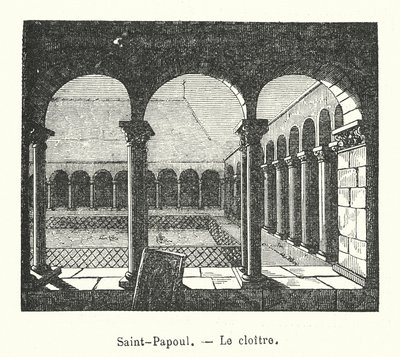 Saint-Papoul, klasztor (rycina) autorstwa (after) French School