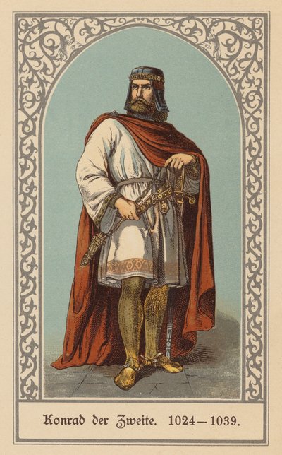 Konrad II, Święty Cesarz Rzymski (kolorowa litografia) autorstwa (after) German School