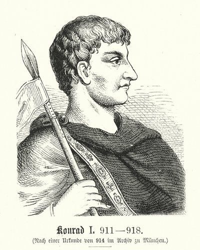 Konrad I, 881-918 (rycina) autorstwa (after) German School