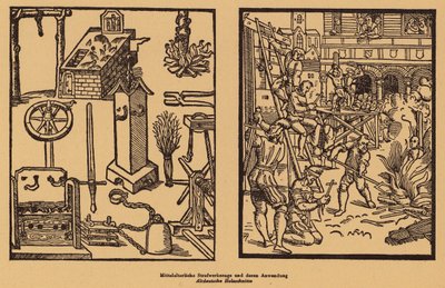 Średniowieczne kary (drzeworyt) autorstwa (after) German School