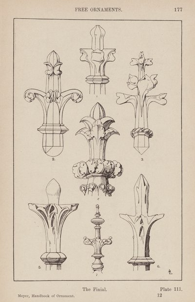 Ornament: Bezpłatne ozdoby, Zwieńczenie (grawerunek) autorstwa (after) German School