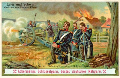 Modlitwa podczas bitwy (chromolitho) autorstwa (after) German School