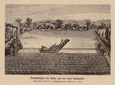 Orka parowa z silnikiem trakcyjnym i kotwicą (litografia) autorstwa (after) German School