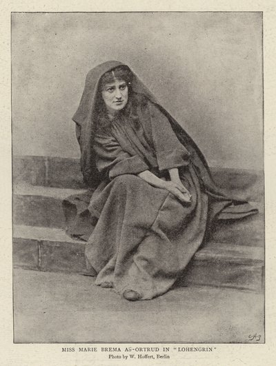 Panna Marie Brema jako Ortruda w "Lohengrinie" (zdjęcie czarno-białe) autorstwa (after) German photographer