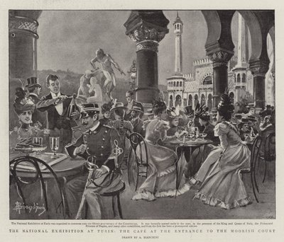 Wystawa Narodowa w Turynie, kawiarnia przy wejściu na dwór Maurów (lito) autorstwa (after) Italian School