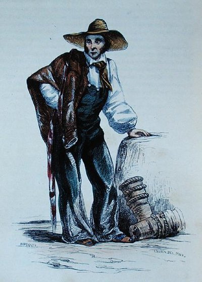 Mieszkaniec Roussillon, ilustracja z „Les Francais Peint Par Eux-Memes”, sztychowana przez Birouste autorstwa (after) Loubon