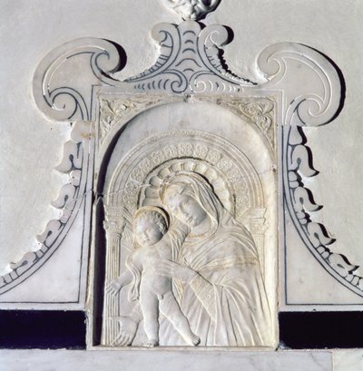 Płaskorzeźba Madonny z Dzieciątkiem (marmur) autorstwa (attr. to) Donatello