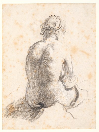 Studium aktu kobiecego (grafit na papierze) autorstwa (attr. to) Rembrandt Harmensz. van Rijn