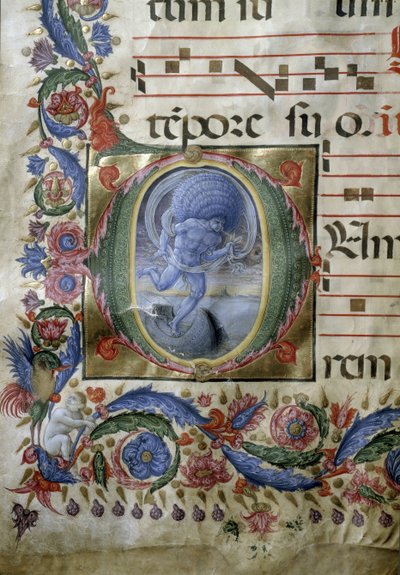 Podświetlana strona graduału (Miniatura autorstwa (c.1445 1527) Liberale da Verona