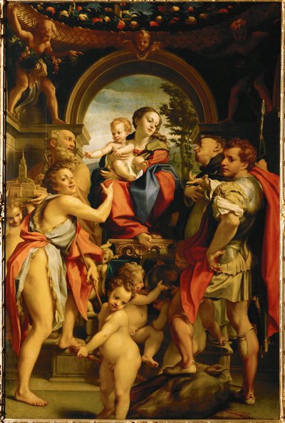 Madonna Świętego Jerzego (obraz na drewnie topoli) autorstwa (c.1489-1534) Correggio