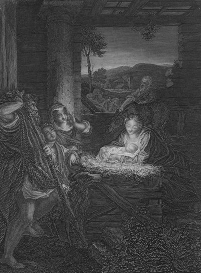 Narodzenia (grawerowanie) autorstwa (c.1489 1534) (after) Correggio