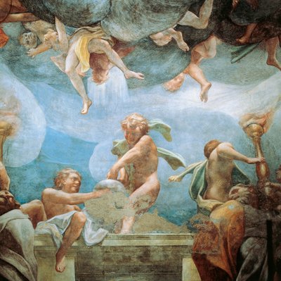 Efeby na balkonie, fragment z Wniebowzięcia NMP autorstwa (c.1489 1534) Correggio