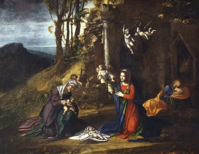 Narodzenia Jezusa ze św. Elżbietą i młodym św. Janem Chrzcicielem autorstwa (c.1489 1534) Correggio