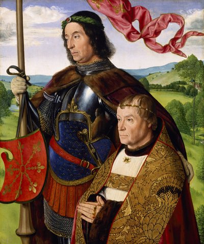 Św. Maurycy (lub św. Wiktor) z dawcą, ok. 1500-05 (olej na desce) autorstwa (fl.c.1483 c.1529) Master of Moulins