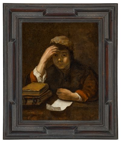 Czytający chłopiec (olej na płótnie) autorstwa (studio of) Rembrandt Harmensz. van Rijn