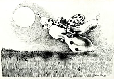 G. C. Riccardi, Bez tytułu, 1973, Tinte auf Papier, 50x70, Italien. autorstwa Gian Carlo Riccardi