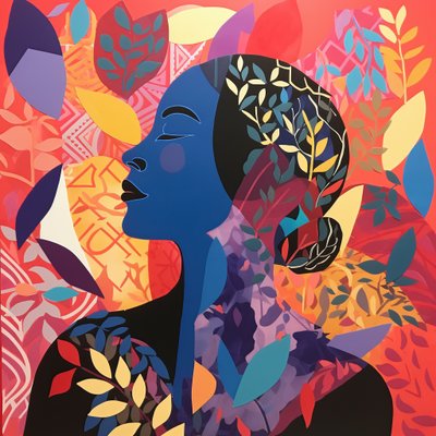 Kolaż w stylu Henri Matisse na sprzedaż dekoracja ścienna, wydruki na płótnie autorstwa F. Abderrahim