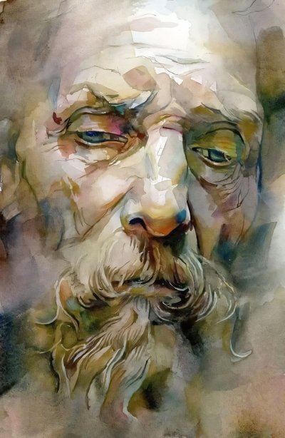 Mądry starzec z białą brodą | online wall Prints Art Portraits For Sale autorstwa F. Abderrahim