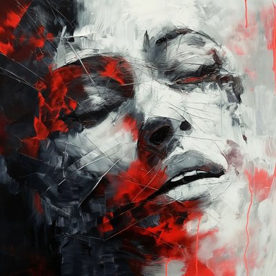 Obraz o bólu i cierpieniu, Tanie dekoracje ścienne na sprzedaż autorstwa F. Abderrahim