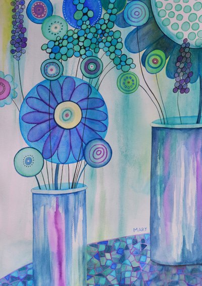 Nowoczesne kwiaty autorstwa Marys Watercolors