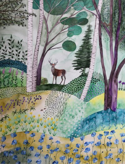 Wiosna w lesie autorstwa Marys Watercolors