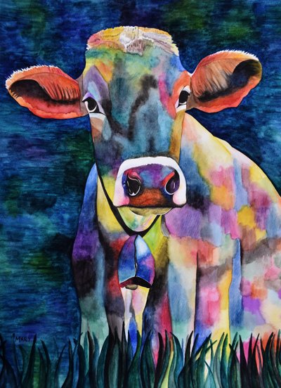 Aquarell-Kuh autorstwa Marys Watercolors