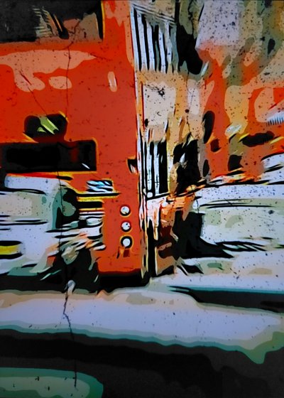 Pomarańczowy autobus miejski autorstwa Mavet