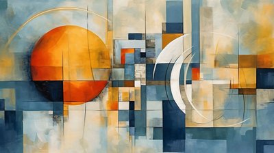 Abstrakcyjne geometryczne kształty w tle, Nauczanie matematyki, druk na płótnie na zamówienie autorstwa F. Abderrahim
