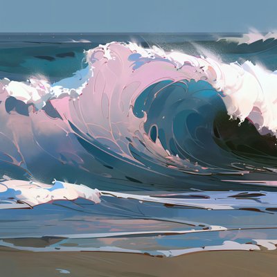 Ocean Beach Piękne fale i woda, dekoracja ścienna do sypialni autorstwa F. Abderrahim