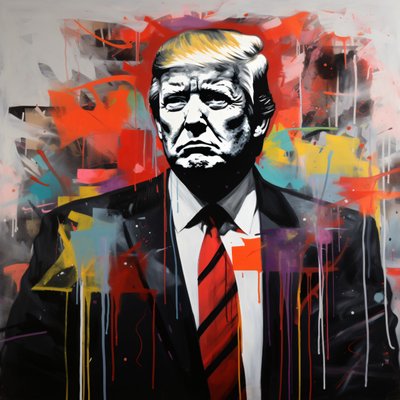 Donald Trump graffiti  street art rysunek, online, plakat drukuje jakość autorstwa F. Abderrahim