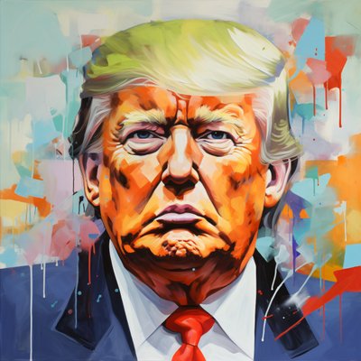 Donald Trump obraz olejny na płótnie, oprawione wydruki ścienne z drewna autorstwa F. Abderrahim