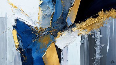 Teksturowane malarstwo grube warstwy pociągnięć pędzla, grafika cyfrowa do druku autorstwa F. Abderrahim