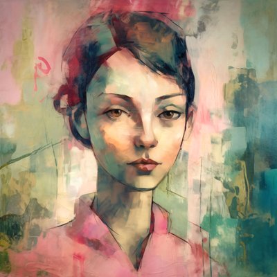 młoda różowa punkowa kobieta maurice portret, dekoracje ścienne do każdego pomieszczenia autorstwa F. Abderrahim