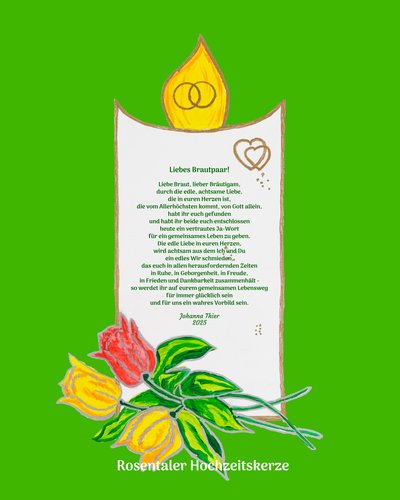 Świeca ślubna Rosental autorstwa Johanna Thier