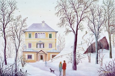 Miesięczny pałac Hellbrunn zimą autorstwa Regine Dapra