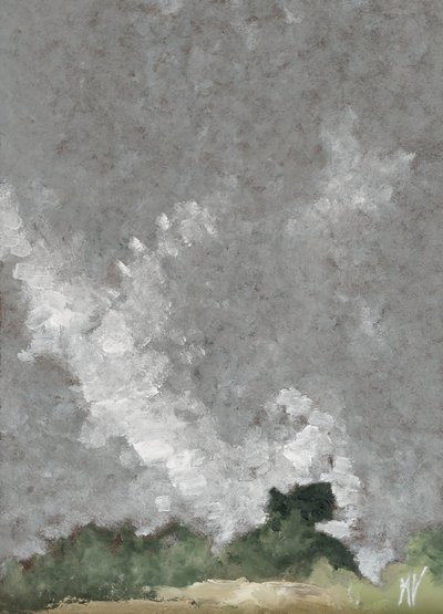 Żywopłot i chmury autorstwa M. Vet