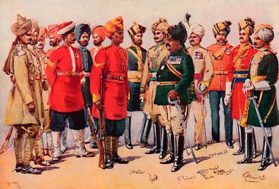 „Grupa żołnierzy indyjskich”, 1913 autorstwa AC Lovett