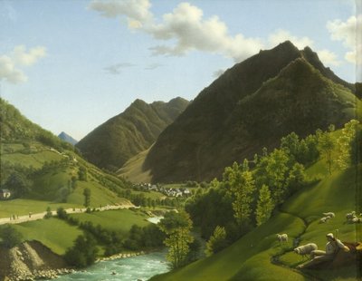 Dolina w Pirenejach autorstwa A.L.R.M. Duperraux