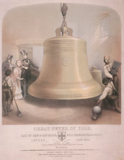Widok dzwonu Wielkiego Piotra z Yorku, 1845. autorstwa AR Grieve