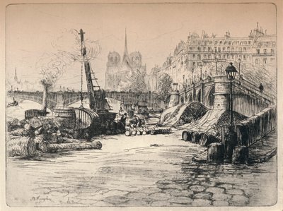 Notre Dame i Quai de Bethune, 1915 autorstwa AR Kempken