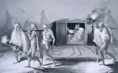 Post-chase w stylu indyjskim w Pendżabie między Ludhijaną a Amritsarem, z „Podróży w Indiach” autorstwa A. (after) Soltykoff