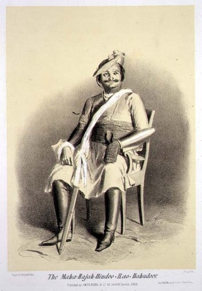Maha-Rajah-Hindoo-Rao-Babadoor z „Podróży po Indiach”, grawerowane przez wydawnictwo Jules Trayer (1824-1901). w Londynie autorstwa A. (after) Soltykoff