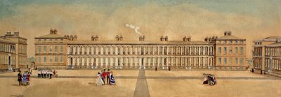 Royal Marines Barracks Woolwich, Kent, widziane z bramy Francis Street, 1855 autorstwa A. Arman