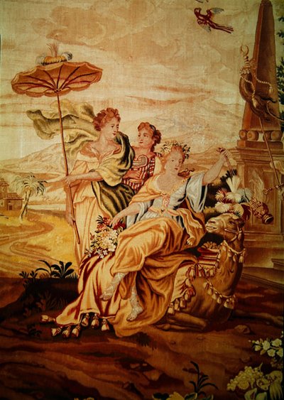 Azja, z gobelinu z czterech stron świata, fragment grupy postaci w centrum przy wielbłądzie (detal 194760) autorstwa A. Baertams