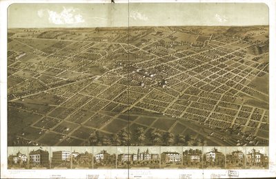 Adrian, Michigan 1866. LOC 73693418 autorstwa A.; Chicago Lithographing Co. Ruger
