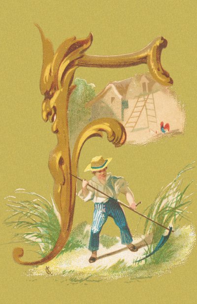 F: kosiarka, podróbka, siano, gospodarstwo (kolor lito) autorstwa A. Cordier
