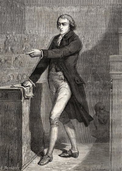 Jean-Baptiste Louvet de Couvrai, rytowany przez H. de la Charlerie, z "Histoire de la Revolution Francaise" Louisa Blanc (1811-82). autorstwa A. Demarle