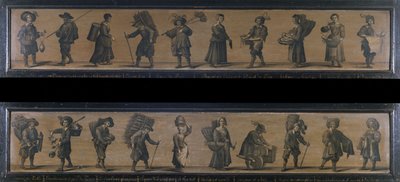Les Cris de Paris, 1634 (olej na drewnie) autorstwa A. Doy