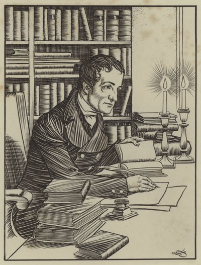 Ilustracja do The Essays of Elia autorstwa Charlesa Lamba (lito) autorstwa A. Garth Jones